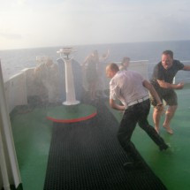 Water battle on the Equator